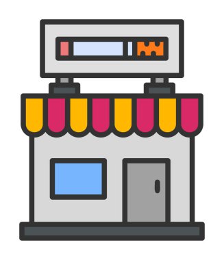 dükkan simgesi, vektör illüstrasyonu basit tasarım