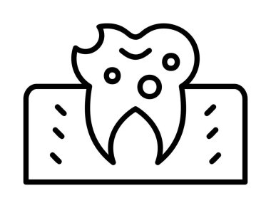 Diş Tedavi simgesi, vektör illüstrasyonu  