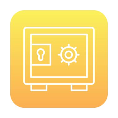 Güvenli kutu simgesi, vektör illüstrasyonu 