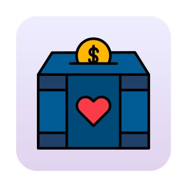 Charity Kutu vektör simgesi 