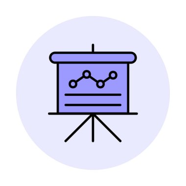 Sunum, grafikli iş tahtası, vektör illüstrasyonu