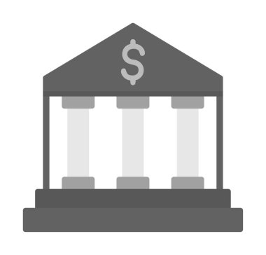 Banka simgesi, vektör illüstrasyonu 