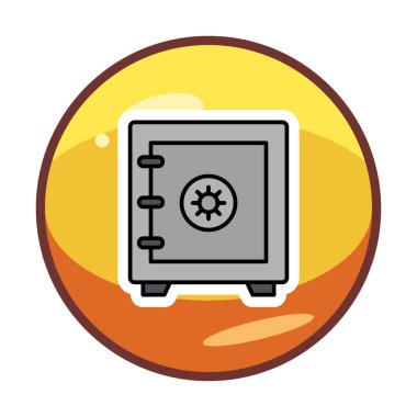 Güvenli kutu simgesi, vektör illüstrasyonu 