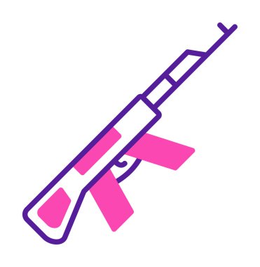 Ak47 askeri silah ikonu vektör illüstrasyonu