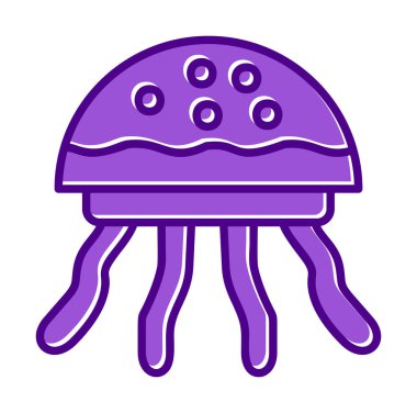 Denizanası. Web simgesi basit illüstrasyon 