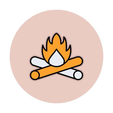 Kamp ateşi renk çizgisi simgesi