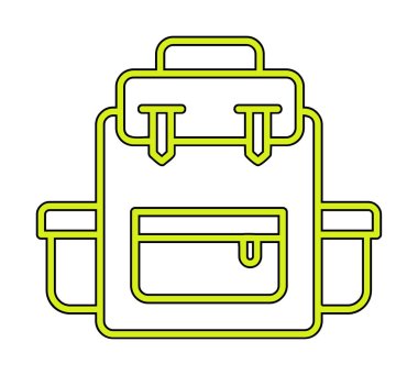 Sırt çantası ikon vektörü. Okul sırt çantası tabelası. izole edilmiş sınır sembolü çizimi