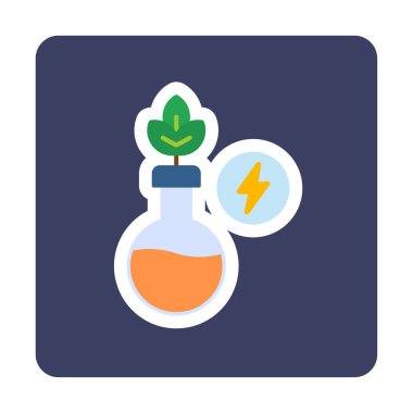 Test tüpünde bitki ve enerji sembolü olan bilim konsepti  