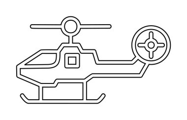 Askeri savaş helikopteri. Web simgesi basit illüstrasyon 