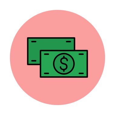 Nakit Dolar para simgesi, vektör illüstrasyonu 