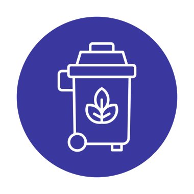 Eko çöp kutusu ikon vektör illüstrasyonu 