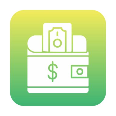 Dolar işareti vektör simgesi olan cüzdan