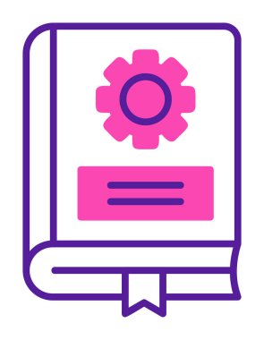 Mekanik kitap düz simgesi, vektör illüstrasyonu 