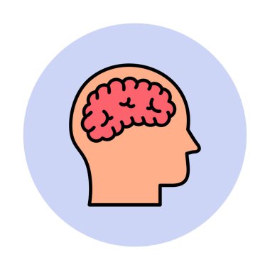 Beyin ikonu. düz tasarım biçimi