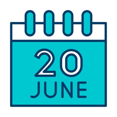 Takvim simgesi tasarımı, vektör illüstrasyonu, Dünya Mülteci Günü tarihi