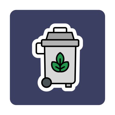Eko çöp kutusu ikon vektör illüstrasyonu 