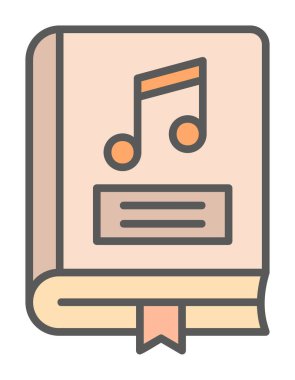 müzik kitabı simgesi, vektör illüstrasyonu 