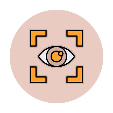 Vizyon düz simgesi, vektör çizim