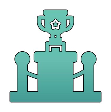 Ödül kupası ikonu vektör illüstrasyonu. Kadeh.                          