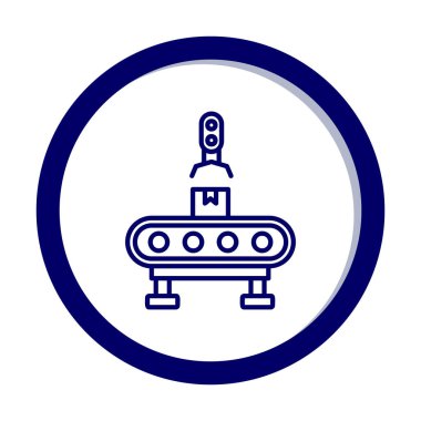 Modern Fabrika Makinesi ikon vektör çizimi  