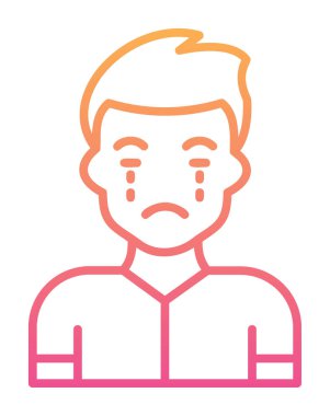 ağlayan kişi simgesi, vektör illüstrasyonu basit tasarım