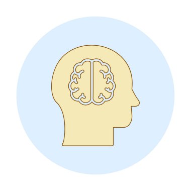 Moda Biçimli Beyin Simgesi İzole Arkaplan