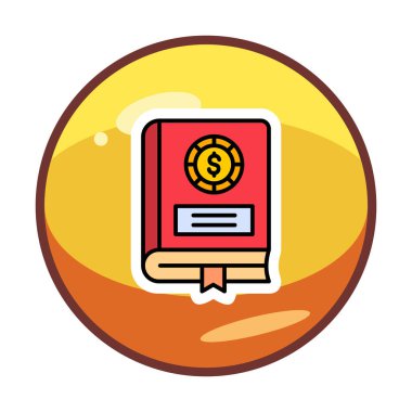 Basit Finansal Kitap simgesi, vektör illüstrasyonu