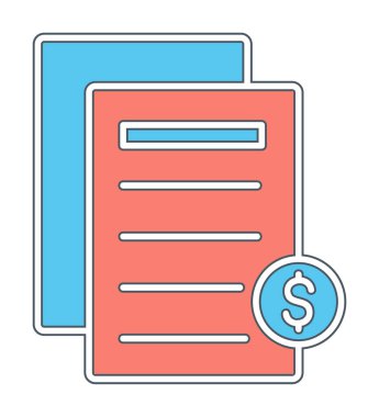 Bill düz simgesi, vektör illüstrasyonu