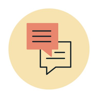 Sohbet ileti simgesi, vektör illüstrasyonu 