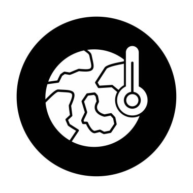 Termometre renk vektörü simgesine sahip dünya, Küresel Isınma kavramı