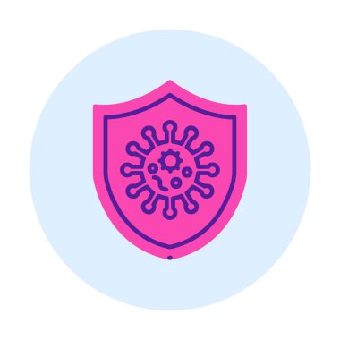 Virüs koruma simgesi vektör illüstrasyonu