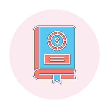 Basit Finansal Kitap simgesi, vektör illüstrasyonu