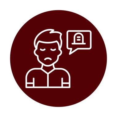 İnsan ve konuşma balonu mezar taşı işareti, vektör illüstrasyonu