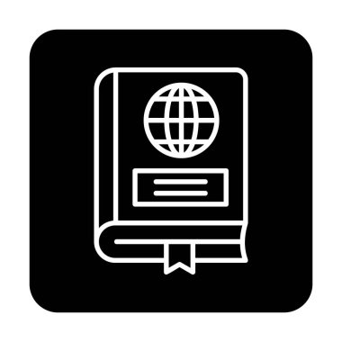 Coğrafya Kitabı web simgesi, vektör illüstrasyonu 