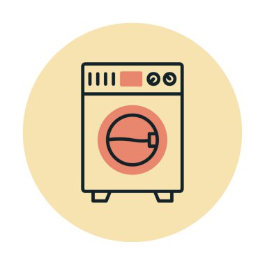 çamaşır makinesi simgesi. Basit resimleme