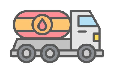 petrol kamyonu ikonu vektör illüstrasyonu
