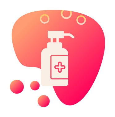 Dezenfektan şişesi ikonu. vektör illüstrasyonu 