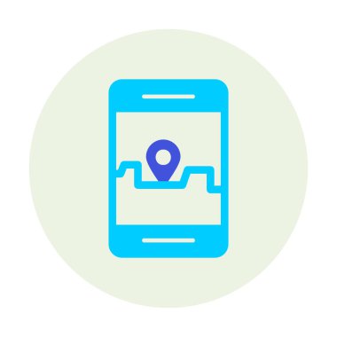 Akıllı telefon GPS simgesi, vektör illüstrasyonu 