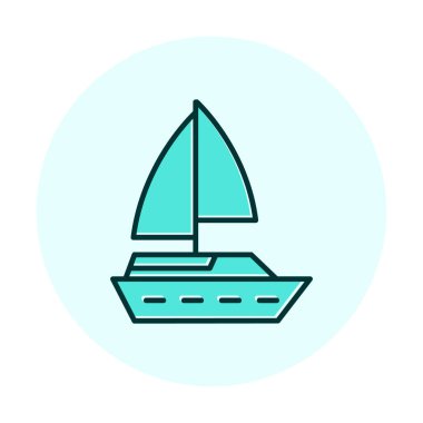 Basit tekne simgesi, vektör illüstrasyonu