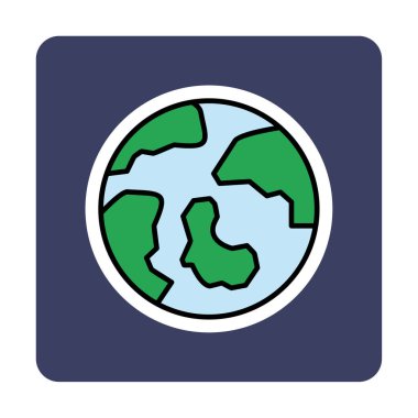 earth icon, vector illustration simple design