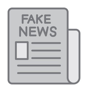 düz biçimli sahte haber simgesi, vektör illüstrasyonu                          