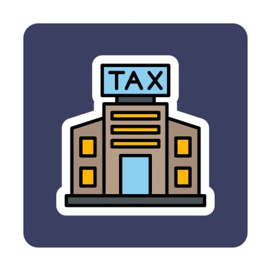 Vergi Dairesi Binası. Web simgesi basit illüstrasyon