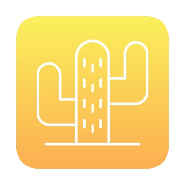 Kaktüs simgesi, basit tasarım çizimi  