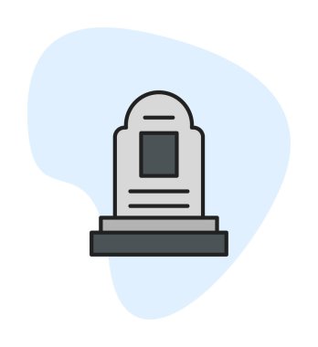 mezar taşı düz simgesi, vektör illüstrasyonu