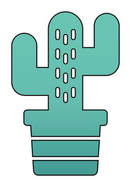 Kaktüs simgesi, basit tasarım çizimi  