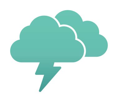 Yıldırım ikonlu fırtına bulutları. vektör illüstrasyonu                   