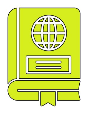 Coğrafya Kitabı web simgesi, vektör illüstrasyonu 