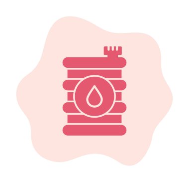 Yağ varili düz ikon vektör çizimi