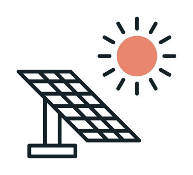 Güneş paneli ikon vektör illüstrasyonu 