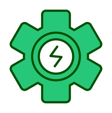 dişli simgesi tasarımı, Enerji yenilenebilir enerji arzı ve sürdürülebilir tema vektörü illüstrasyonu